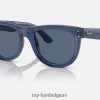reiziger achteruit gepolijst transparant marineblauw/blauw XX46DZ100 Heren Ray-Ban zonnebril