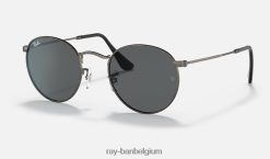 rond metaal verouderd mat gunmetal/donkergrijs XX46DZ612 Heren Ray-Ban zonnebril