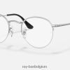 ronde blik mat zilver XX46DZ1880 Heren Ray-Ban bril