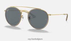 ronde dubbele brug gepolijst goud/blauw/grijs XX46DZ1057 Heren Ray-Ban zonnebril