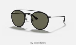 ronde dubbele brug gepolijst zwart/groen XX46DZ284 Heren Ray-Ban zonnebril