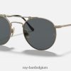 ronde dubbele brug titanium mat antiek goud/grijs XX46DZ945 Heren Ray-Ban zonnebril