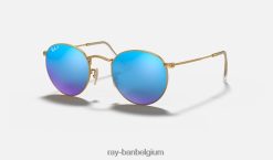 ronde flitslenzen mat goud/blauw XX46DZ1527 Heren Ray-Ban zonnebril
