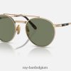 ronde ii titaan gepolijst goud/groen XX46DZ1458 Heren Ray-Ban zonnebril