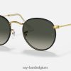 ronde metalen full colour legende gepolijst zwart op goud/grijs XX46DZ924 Heren Ray-Ban zonnebril