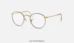 ronde metalen optiek gepolijst blauw XX46DZ2541 vrouwen Ray-Ban bril