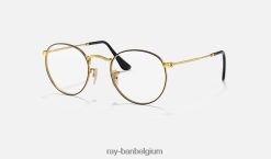 ronde metalen optiek gepolijst zwart op goud XX46DZ2540 vrouwen Ray-Ban bril