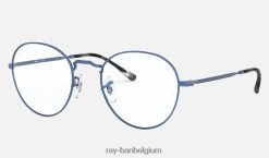 ronde metalen optiek ii gepolijst transparant blauw XX46DZ1793 Heren Ray-Ban bril