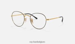 ronde metalen optiek ii gepolijst zwart op goud XX46DZ1800 Heren Ray-Ban bril