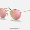 ronde platte lenzen gepolijst goud/koper XX46DZ640 Heren Ray-Ban zonnebril