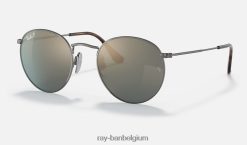 ronde titaan gepolijst brons/blauw/goud XX46DZ598 Heren Ray-Ban zonnebril