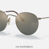 ronde titaan gepolijst goud/blauw XX46DZ600 Heren Ray-Ban zonnebril