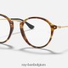 ronde vlekoptiek gepolijst gestreept havana XX46DZ2254 Heren Ray-Ban bril