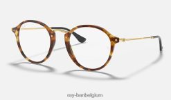 ronde vlekoptiek gepolijst gestreept havana XX46DZ2254 Heren Ray-Ban bril