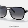 staat kant gepolijst zwart/blauw/grijs XX46DZ1237 Heren Ray-Ban zonnebril