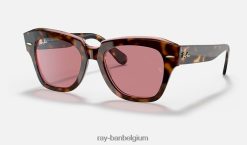 staat straat collectie gepolijst havana op transparant roze/paars meekleurend XX46DZ1192 Heren Ray-Ban zonnebril