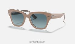 staat straat gepolijst beige op transparant/blauw XX46DZ624 Heren Ray-Ban zonnebril