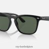steve gepolijst zwart/donkergroen XX46DZ336 Heren Ray-Ban zonnebril