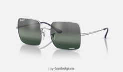 vierkant 1971 chromance gepolijst zilver/blauw XX46DZ1563 vrouwen Ray-Ban zonnebril