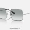 vierkant 1971 gewassen evolueren gepolijst zilver/lichtblauw meekleurend XX46DZ1004 Heren Ray-Ban zonnebril