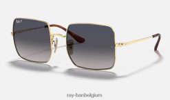 vierkante klassieker uit 1971 gepolijst goud/blauw/grijs XX46DZ607 Heren Ray-Ban zonnebril