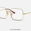 vierkante optiek uit 1971 gepolijst goud XX46DZ2579 vrouwen Ray-Ban bril