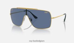 vleugels II gepolijst goud/blauw XX46DZ779 Heren Ray-Ban zonnebril