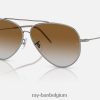 vliegenier achteruit gepolijst brons/bruin XX46DZ46 Heren Ray-Ban zonnebril