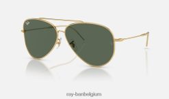 vliegenier achteruit gepolijst goud/groen XX46DZ42 Heren Ray-Ban zonnebril