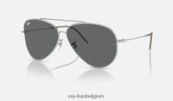 vliegenier achteruit gepolijst zilver/donkergrijs XX46DZ45 Heren Ray-Ban zonnebril