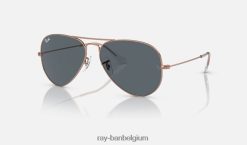 vliegenier gepolijst rose goud/blauw XX46DZ207 Heren Ray-Ban zonnebril