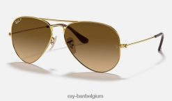 vlieger gradiënt gepolijst goud/bruin XX46DZ528 Heren Ray-Ban zonnebril