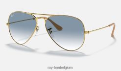 vlieger gradiënt gepolijst goud/lichtblauw XX46DZ526 Heren Ray-Ban zonnebril