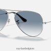 vlieger gradiënt gepolijst zilver/lichtblauw XX46DZ527 Heren Ray-Ban zonnebril