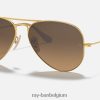 vlieger gradiënt mat goud/bruin XX46DZ529 Heren Ray-Ban zonnebril