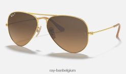 vlieger gradiënt mat goud/bruin XX46DZ529 Heren Ray-Ban zonnebril