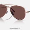 vlieger ii titaan gepolijst rose goud/donker violet XX46DZ1471 Heren Ray-Ban zonnebril