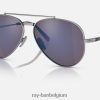 vlieger ii titaan gepolijst zilver/grijs blauw XX46DZ1472 Heren Ray-Ban zonnebril