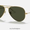 vlieger klassieker gepolijst goud/groen XX46DZ1 Heren Ray-Ban zonnebril