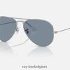 vlieger klassieker gepolijst zilver/blauw XX46DZ2 Heren Ray-Ban zonnebril