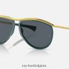 vlieger olympiër gepolijst transparant groen/blauw XX46DZ1025 Heren Ray-Ban zonnebril