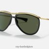 vlieger olympiër gepolijst zwart/groen XX46DZ1022 Heren Ray-Ban zonnebril