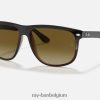 vriend gepolijst zwart op bruin/bruin XX46DZ260 Heren Ray-Ban zonnebril