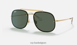 vuur generaal gepolijst goud/groen XX46DZ854 Heren Ray-Ban zonnebril