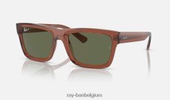 warren biogebaseerd gepolijst transparant bruin/donkergroen XX46DZ163 Heren Ray-Ban zonnebril