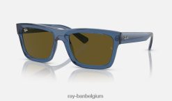 warren biogebaseerd gepolijst transparant donkerblauw/donkerbruin XX46DZ162 Heren Ray-Ban zonnebril