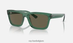 warren biogebaseerd gepolijst transparant groen/bruin XX46DZ165 Heren Ray-Ban zonnebril