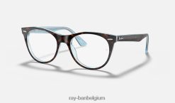 wayfarer ii-optiek gepolijst havana op lichtblauw XX46DZ2333 Heren Ray-Ban bril