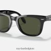 wayfarer opvouwbare klassieker gepolijst zwart/groen XX46DZ223 Heren Ray-Ban zonnebril