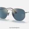 zeshoekig titanium gepolijst brons/blauw XX46DZ1408 Heren Ray-Ban zonnebril